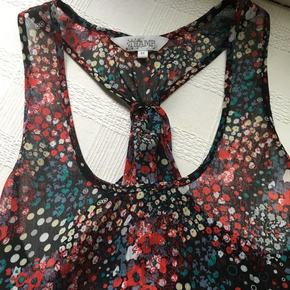 NWOT Flowing floral racerback tank